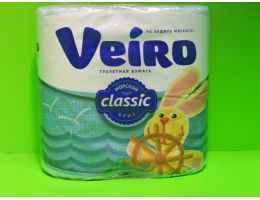 Туалетная бумага Linia Veiro Classic голубая 2 слойная 4 рул/уп 12 уп/кор